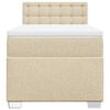 vidaXL Cama com molas/colch&atilde;o 100x200 cm tecido cor creme