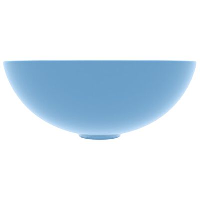 vidaXL Lavatório de casa banho redondo cerâmica azul-claro