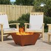 vidaXL Fire Pit Castanho 60 x 60 x 30 cm A&ccedil;o Corten