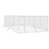 vidaXL Canil de exterior 4x8x2 m a&ccedil;o galvanizado prateado