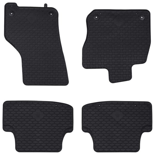 vidaXL Tapete de carro 4 pcs Preto Borracha