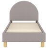 vidaXL Estrutura de Cama para Crian&ccedil;a com Cabeceira Cinzento-claro