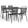 vidaXL 5 pcs conjunto de jantar para jardim a&ccedil;o antracite