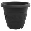 vidaXL Vaso Redondo para Flores 6 pcs Preto &Oslash; 26 x 21.5 cm Pl&aacute;stico