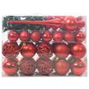 vidaXL Conjunto de Bolas de Natal 61 pcs Vermelho Plástico