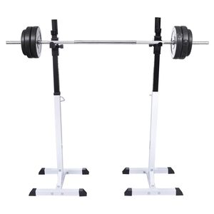 Conjunto de suportes de halteres para agachamentos