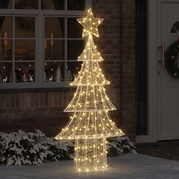 vidaXL &Aacute;rvore de Natal com 240 LEDs Branco quente 150 cm Acr&iacute;lo