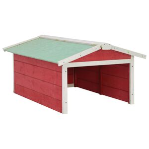 vidaXL Abrigo p/ cortador de relva 72x87x50 cm abeto vermelho e branco