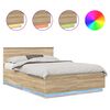vidaXL Estrutura da Cama com fitas LED Carvalho Sonoma 150 x 200 cm