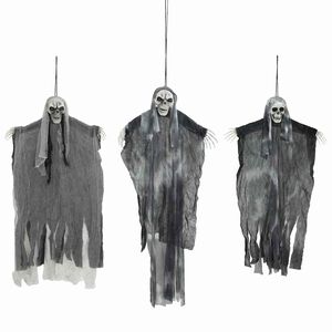 vidaXL Fantasma de Halloween Pendente 3 unid. Preto 66 x 110 cm