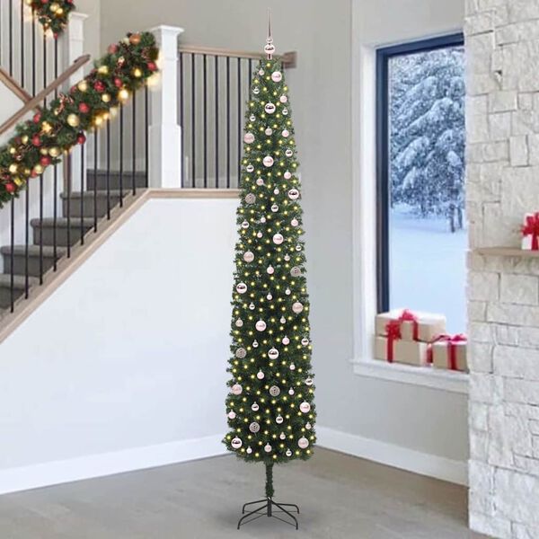 vidaXL &Aacute;rvore de Natal Artificial Verde 270 cm PVC e A&ccedil;o e Pl&aacute;stico