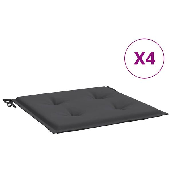 vidaXL Almofadões p/ cadeiras jardim 4pcs 40x40x4 cm oxford antracite