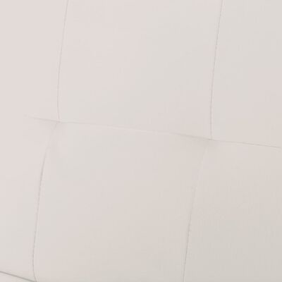 vidaXL Sofá-cama ajustável c/ 2 almofadas couro artificial branco nata