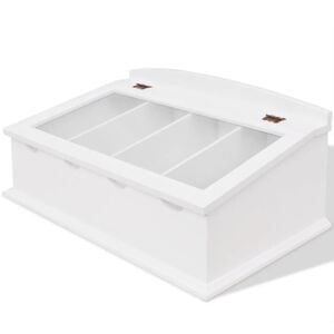 vidaXL Bandeja de talheres, MDF, estilo barroco, branco