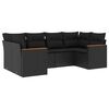 vidaXL 6 pcs conjunto sof&aacute;s de jardim c/ almofad&otilde;es vime PE preto
