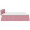 vidaXL Estrutura de cama otomana com colch&atilde;o 160x200 cm veludo rosa
