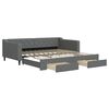 vidaXL Sof&aacute;-cama c/ gavet&atilde;o/gavetas 100x200 cm tecido cinzento-escuro