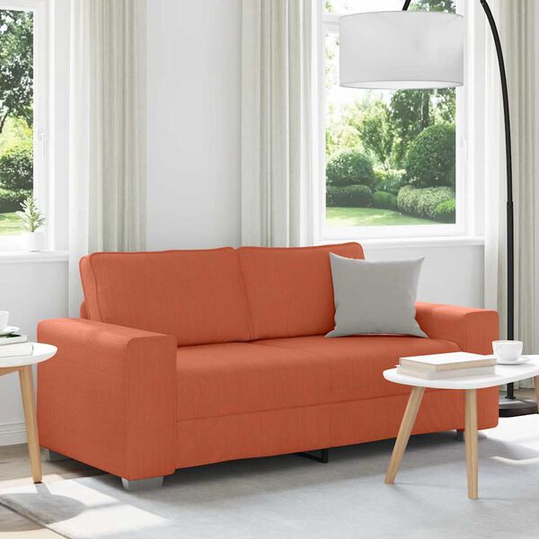 vidaXL Sof&aacute;-luvas 180x77x82 cm tecido corduroy laranja vermelho