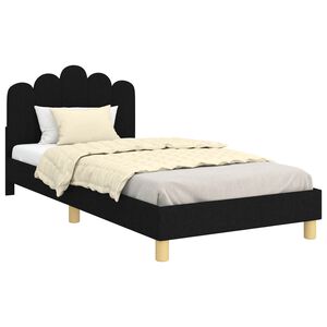 vidaXL Estrutura de Cama Infantil com Cabeceira Preto 90 x 200 cm