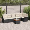 vidaXL Conjunto de Sofá de Jardim 7 pcs Preto Rattan Sintético