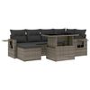 vidaXL 7 pcs conjunto sof&aacute;s p/ jardim c/ almofad&otilde;es vime PE cinzento