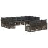 vidaXL Conjunto de Sof&aacute; de Jardim 13 unid. 13 lugar Cinzento vime PE