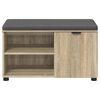 vidaXL Banco de Hall com almofada Carvalho Sonoma 80 x 38 x 46 cm