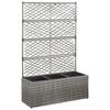 vidaXL Floreira com treli&ccedil;a e 3 vasos 83x30x130 cm vime PE cinzento