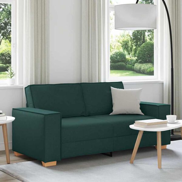 vidaXL Sof&aacute; de 2 lugares verde escuro 180x78x84 cm tecido