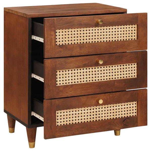 vidaXL Mesas de cabeceira 50 x 33 x 62 cm Madeira de manga maci&ccedil;a