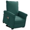 vidaXL Poltrona elevat&oacute;ria de massagens tecido verde-escuro