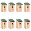 vidaXL Casas para p&aacute;ssaros 8 pcs madeira 12x12x22 cm
