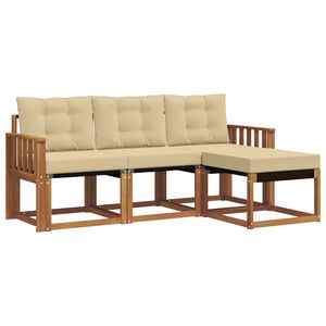 vidaXL Conjunto de Sof&aacute;s para Exterior 4 unid. Natural e Bege