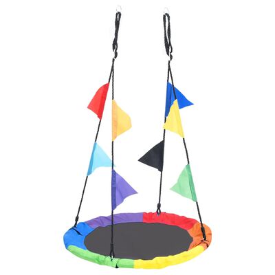vidaXL Baloiço arco-íris com bandeiras 100 cm