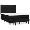 vidaXL Cama com molas/colch&atilde;o 140x190 cm tecido preto