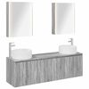 vidaXL Conjunto de Arm&aacute;rios para Banheiro 5 pcs Sonoma cinzento