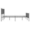 vidaXL Estrutura de cama com cabeceira e p&eacute;s 140x190 cm metal preto