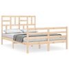vidaXL Estrutura de cama com cabeceira 140x200 cm madeira maci&ccedil;a