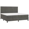 vidaXL Cama box spring c/ colch&atilde;o/LED 200x200cm veludo cinzento-escuro