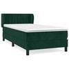 vidaXL Cama com molas/colch&atilde;o 80x200 cm veludo verde-escuro