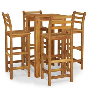 vidaXL 5 pcs conjunto de bar para jardim madeira de ac&aacute;cia maci&ccedil;a