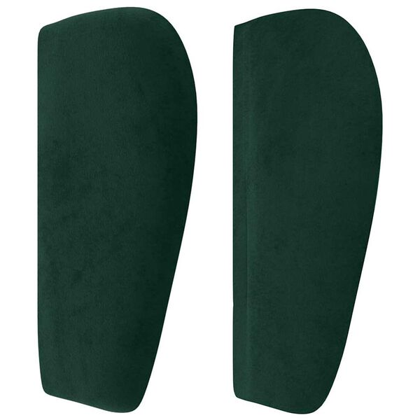 vidaXL Cabeceira de cama c/ abas veludo 163x23x78/88cm verde-escuro