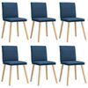 vidaXL Cadeiras de jantar 6 pcs tecido azul