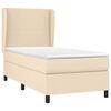 vidaXL Cama com molas/colch&atilde;o 90x190 cm tecido cor creme