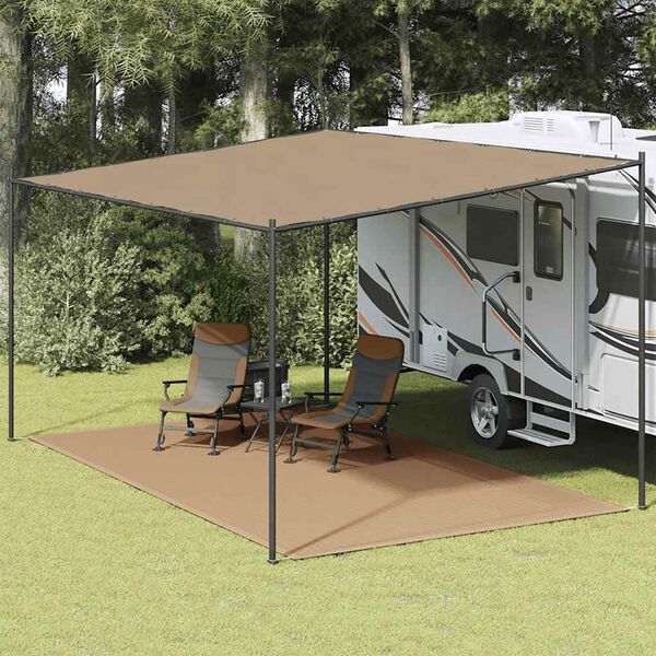 vidaXL Tapete de campismo para tenda 300x500 cm cinzento-acastanhado