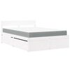 vidaXL Cama com gavetas e colch&atilde;o 120x200 cm pinho maci&ccedil;o branco