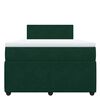 vidaXL Cama boxspring com colch&atilde;o 120x200 cm veludo verde-escuro