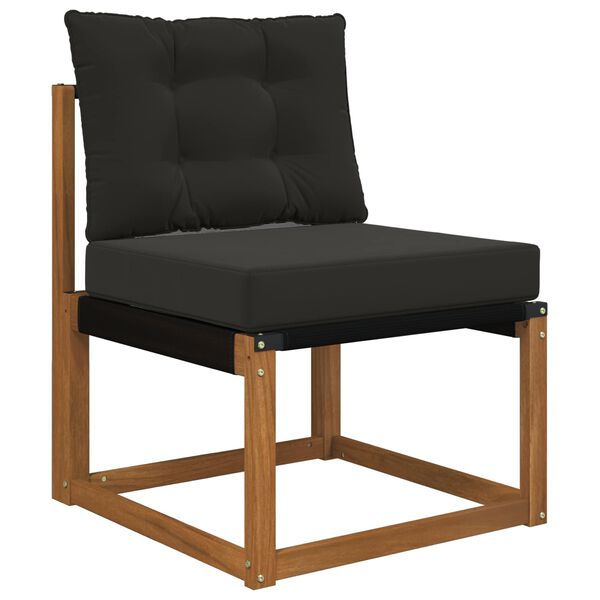 vidaXL Almofada para Sof&aacute; Externo 2 pcs Preto Poli&eacute;ster