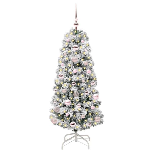 vidaXL &Aacute;rvore de Natal Articulada Artificial Verde e Branco 120 cm