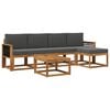 vidaXL Conjunto de Sof&aacute;s para Exterior 6 unid. Natural e Antracite